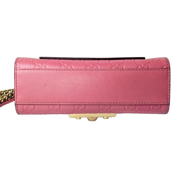 GUCCI Guccissima Small Padlock Shoulder Bag Flush 2 Way Crossbody Chain Pink GG - Picture 7 of 16
